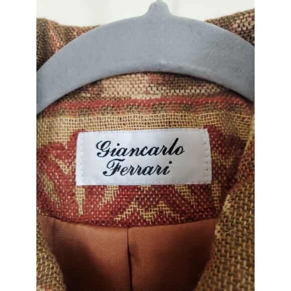 Vintage Giancarlo Ferrari Tapestry Zip Up Lined Elephant Jacket Women's Size 10 - Picture 2 of 12